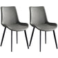 Contemporary Metal Dining Room Chairs Armless Upholstered Side Chairs (Set of 2) Grey Clearhalo ' kitchen&dining_furn' 'Dining Chairs' 'Dining Tables & Seating' 'dining_chair' 'furn' 'furn_dining_chair' 'Furniture' 'furniture_dining_chair' 'Kitchen & Dining Furniture' 'kitchen' 3853615