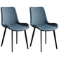 Contemporary Metal Dining Room Chairs Armless Upholstered Side Chairs (Set of 2) Blue Clearhalo ' kitchen&dining_furn' 'Dining Chairs' 'Dining Tables & Seating' 'dining_chair' 'furn' 'furn_dining_chair' 'Furniture' 'furniture_dining_chair' 'Kitchen & Dining Furniture' 'kitchen' 3853617
