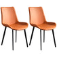 Contemporary Metal Dining Room Chairs Armless Upholstered Side Chairs (Set of 2) Orange Clearhalo ' kitchen&dining_furn' 'Dining Chairs' 'Dining Tables & Seating' 'dining_chair' 'furn' 'furn_dining_chair' 'Furniture' 'furniture_dining_chair' 'Kitchen & Dining Furniture' 'kitchen' 3853618