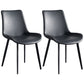 Contemporary Metal Dining Room Chairs Armless Upholstered Side Chairs (Set of 2) Black Clearhalo ' kitchen&dining_furn' 'Dining Chairs' 'Dining Tables & Seating' 'dining_chair' 'furn' 'furn_dining_chair' 'Furniture' 'furniture_dining_chair' 'Kitchen & Dining Furniture' 'kitchen' 3853622