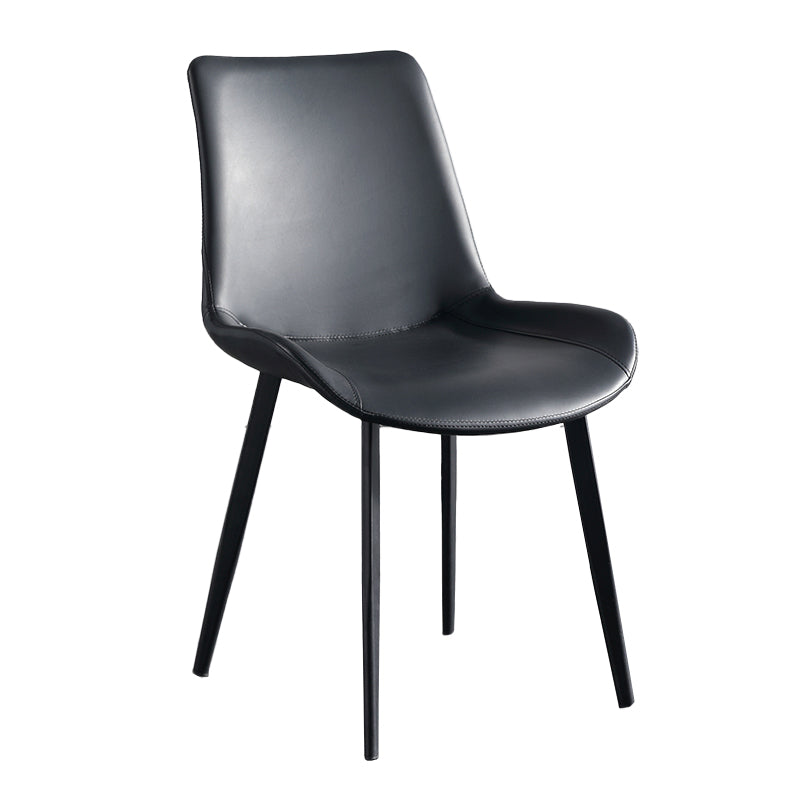 Contemporary Metal Dining Room Chairs Armless Upholstered Side Chairs (Set of 2) Clearhalo ' kitchen&dining_furn' 'Dining Chairs' 'Dining Tables & Seating' 'dining_chair' 'furn' 'furn_dining_chair' 'Furniture' 'furniture_dining_chair' 'Kitchen & Dining Furniture' 'kitchen' 3853623