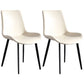 Contemporary Metal Dining Room Chairs Armless Upholstered Side Chairs (Set of 2) White Clearhalo ' kitchen&dining_furn' 'Dining Chairs' 'Dining Tables & Seating' 'dining_chair' 'furn' 'furn_dining_chair' 'Furniture' 'furniture_dining_chair' 'Kitchen & Dining Furniture' 'kitchen' 3853624