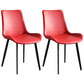 Contemporary Metal Dining Room Chairs Armless Upholstered Side Chairs (Set of 2) Red Clearhalo ' kitchen&dining_furn' 'Dining Chairs' 'Dining Tables & Seating' 'dining_chair' 'furn' 'furn_dining_chair' 'Furniture' 'furniture_dining_chair' 'Kitchen & Dining Furniture' 'kitchen' 3853631