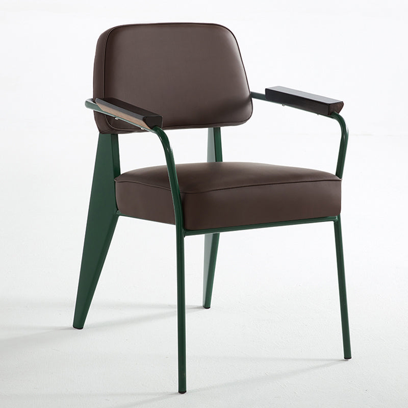 Industrial Style Dining Arm Chair Upholstered Open Back Armchairs with Metal Legs Clearhalo ' kitchen&dining_furn' 'Dining Chairs' 'Dining Tables & Seating' 'dining_chair' 'Furniture' 'furniture_dining_chair' 'Kitchen & Dining Furniture' 'kitchen' 3853635