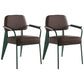 Industrial Style Dining Arm Chair Upholstered Open Back Armchairs with Metal Legs Dark Brown Green Set of 2 Clearhalo ' kitchen&dining_furn' 'Dining Chairs' 'Dining Tables & Seating' 'dining_chair' 'Furniture' 'furniture_dining_chair' 'Kitchen & Dining Furniture' 'kitchen' 3853636