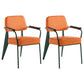 Industrial Style Dining Arm Chair Upholstered Open Back Armchairs with Metal Legs Orange Green Set of 2 Clearhalo ' kitchen&dining_furn' 'Dining Chairs' 'Dining Tables & Seating' 'dining_chair' 'Furniture' 'furniture_dining_chair' 'Kitchen & Dining Furniture' 'kitchen' 3853648
