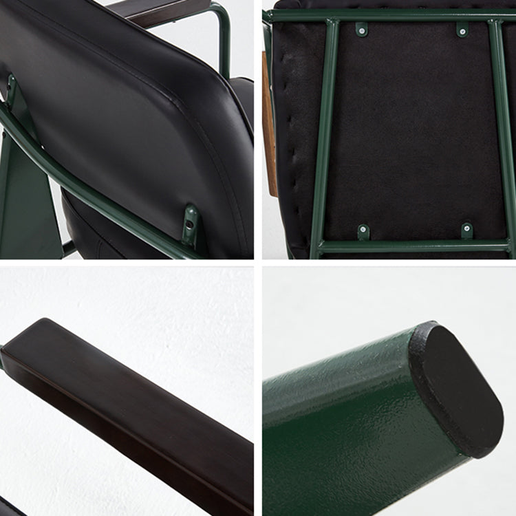 Industrial Style Dining Arm Chair Upholstered Open Back Armchairs with Metal Legs Clearhalo ' kitchen&dining_furn' 'Dining Chairs' 'Dining Tables & Seating' 'dining_chair' 'Furniture' 'furniture_dining_chair' 'Kitchen & Dining Furniture' 'kitchen' 3853649