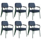Industrial Style Dining Arm Chair Upholstered Open Back Armchairs with Metal Legs Blue Green Set of 6 Clearhalo ' kitchen&dining_furn' 'Dining Chairs' 'Dining Tables & Seating' 'dining_chair' 'Furniture' 'furniture_dining_chair' 'Kitchen & Dining Furniture' 'kitchen' 3853656