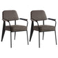 Industrial Style Dining Arm Chair Upholstered Open Back Armchairs with Metal Legs Grey Black Set of 2 Clearhalo ' kitchen&dining_furn' 'Dining Chairs' 'Dining Tables & Seating' 'dining_chair' 'Furniture' 'furniture_dining_chair' 'Kitchen & Dining Furniture' 'kitchen' 3853657