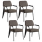 Industrial Style Dining Arm Chair Upholstered Open Back Armchairs with Metal Legs Grey Black Set of 4 Clearhalo ' kitchen&dining_furn' 'Dining Chairs' 'Dining Tables & Seating' 'dining_chair' 'Furniture' 'furniture_dining_chair' 'Kitchen & Dining Furniture' 'kitchen' 3853658