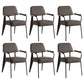 Industrial Style Dining Arm Chair Upholstered Open Back Armchairs with Metal Legs Grey Black Set of 6 Clearhalo ' kitchen&dining_furn' 'Dining Chairs' 'Dining Tables & Seating' 'dining_chair' 'Furniture' 'furniture_dining_chair' 'Kitchen & Dining Furniture' 'kitchen' 3853659
