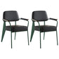 Industrial Style Dining Arm Chair Upholstered Open Back Armchairs with Metal Legs Black Green Set of 2 Clearhalo ' kitchen&dining_furn' 'Dining Chairs' 'Dining Tables & Seating' 'dining_chair' 'Furniture' 'furniture_dining_chair' 'Kitchen & Dining Furniture' 'kitchen' 3853663