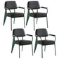 Industrial Style Dining Arm Chair Upholstered Open Back Armchairs with Metal Legs Black Green Set of 4 Clearhalo ' kitchen&dining_furn' 'Dining Chairs' 'Dining Tables & Seating' 'dining_chair' 'Furniture' 'furniture_dining_chair' 'Kitchen & Dining Furniture' 'kitchen' 3853664