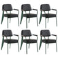 Industrial Style Dining Arm Chair Upholstered Open Back Armchairs with Metal Legs Black Green Set of 6 Clearhalo ' kitchen&dining_furn' 'Dining Chairs' 'Dining Tables & Seating' 'dining_chair' 'Furniture' 'furniture_dining_chair' 'Kitchen & Dining Furniture' 'kitchen' 3853665