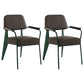 Industrial Style Dining Arm Chair Upholstered Open Back Armchairs with Metal Legs Grey Green Set of 2 Clearhalo ' kitchen&dining_furn' 'Dining Chairs' 'Dining Tables & Seating' 'dining_chair' 'Furniture' 'furniture_dining_chair' 'Kitchen & Dining Furniture' 'kitchen' 3853669
