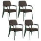 Industrial Style Dining Arm Chair Upholstered Open Back Armchairs with Metal Legs Grey Green Set of 4 Clearhalo ' kitchen&dining_furn' 'Dining Chairs' 'Dining Tables & Seating' 'dining_chair' 'Furniture' 'furniture_dining_chair' 'Kitchen & Dining Furniture' 'kitchen' 3853670