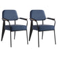 Industrial Style Dining Arm Chair Upholstered Open Back Armchairs with Metal Legs Blue Black Set of 2 Clearhalo ' kitchen&dining_furn' 'Dining Chairs' 'Dining Tables & Seating' 'dining_chair' 'Furniture' 'furniture_dining_chair' 'Kitchen & Dining Furniture' 'kitchen' 3853675