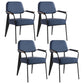 Industrial Style Dining Arm Chair Upholstered Open Back Armchairs with Metal Legs Blue Black Set of 4 Clearhalo ' kitchen&dining_furn' 'Dining Chairs' 'Dining Tables & Seating' 'dining_chair' 'Furniture' 'furniture_dining_chair' 'Kitchen & Dining Furniture' 'kitchen' 3853676