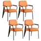 Industrial Style Dining Arm Chair Upholstered Open Back Armchairs with Metal Legs Orange Black Set of 4 Clearhalo ' kitchen&dining_furn' 'Dining Chairs' 'Dining Tables & Seating' 'dining_chair' 'Furniture' 'furniture_dining_chair' 'Kitchen & Dining Furniture' 'kitchen' 3853679