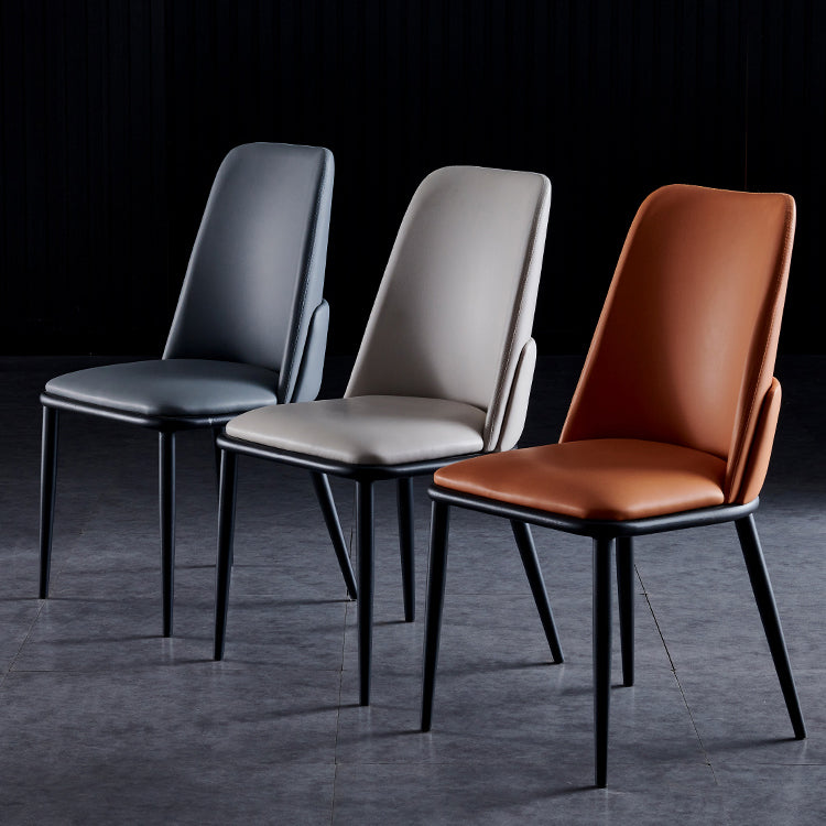 Contemporary Metal Dining Room Chairs Armless PU Leather Dining Chairs for Home Use Clearhalo ' kitchen&dining_furn' 'Dining Chairs' 'Dining Tables & Seating' 'dining_chair' 'furn' 'furn_dining_chair' 'Furniture' 'furniture_dining_chair' 'Kitchen & Dining Furniture' 'kitchen' 3853681