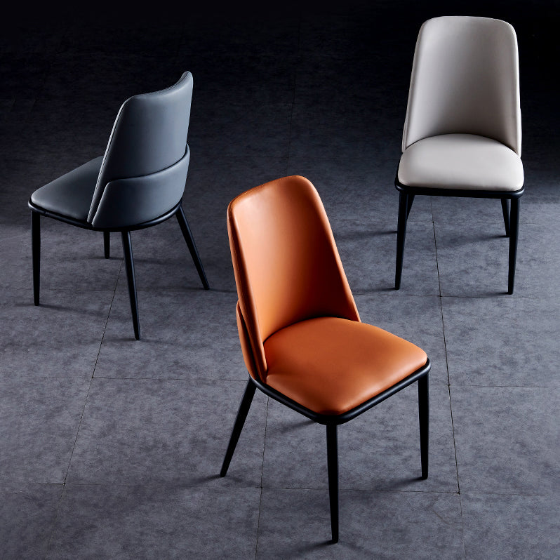 Contemporary Metal Dining Room Chairs Armless PU Leather Dining Chairs for Home Use Clearhalo ' kitchen&dining_furn' 'Dining Chairs' 'Dining Tables & Seating' 'dining_chair' 'furn' 'furn_dining_chair' 'Furniture' 'furniture_dining_chair' 'Kitchen & Dining Furniture' 'kitchen' 3853684