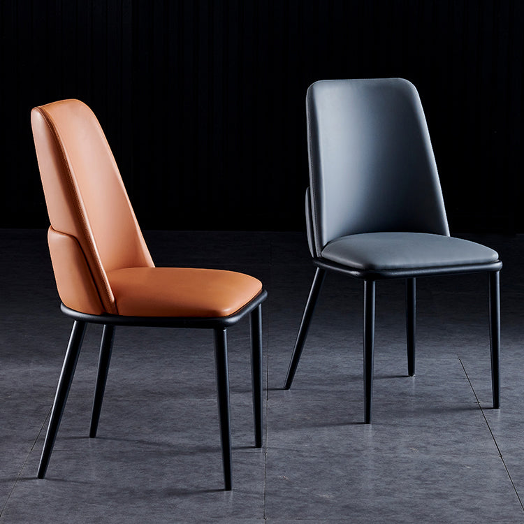 Contemporary Metal Dining Room Chairs Armless PU Leather Dining Chairs for Home Use Clearhalo ' kitchen&dining_furn' 'Dining Chairs' 'Dining Tables & Seating' 'dining_chair' 'furn' 'furn_dining_chair' 'Furniture' 'furniture_dining_chair' 'Kitchen & Dining Furniture' 'kitchen' 3853686