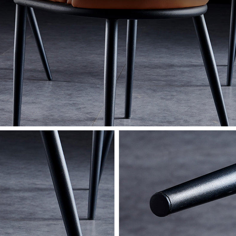 Contemporary Metal Dining Room Chairs Armless PU Leather Dining Chairs for Home Use Clearhalo ' kitchen&dining_furn' 'Dining Chairs' 'Dining Tables & Seating' 'dining_chair' 'furn' 'furn_dining_chair' 'Furniture' 'furniture_dining_chair' 'Kitchen & Dining Furniture' 'kitchen' 3853691