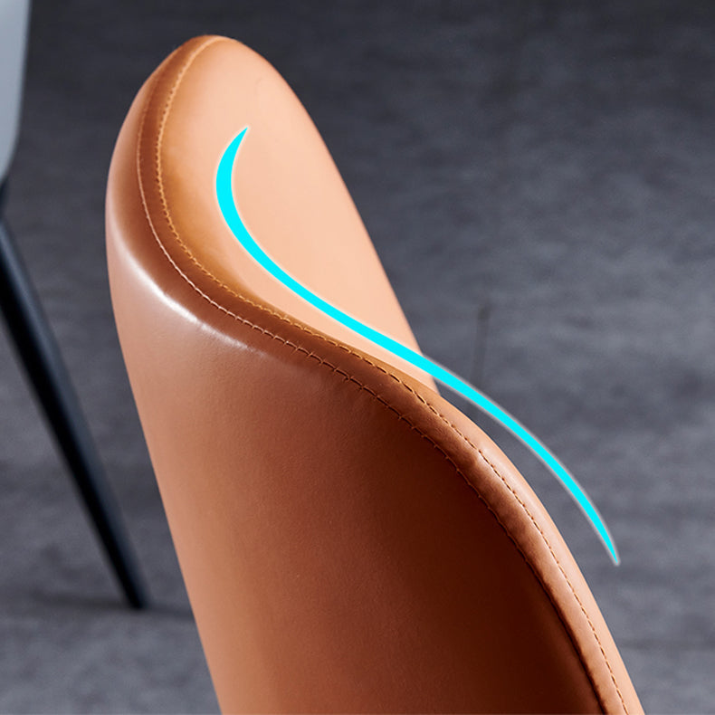 Contemporary Metal Dining Room Chairs Armless PU Leather Dining Chairs for Home Use Clearhalo ' kitchen&dining_furn' 'Dining Chairs' 'Dining Tables & Seating' 'dining_chair' 'furn' 'furn_dining_chair' 'Furniture' 'furniture_dining_chair' 'Kitchen & Dining Furniture' 'kitchen' 3853695