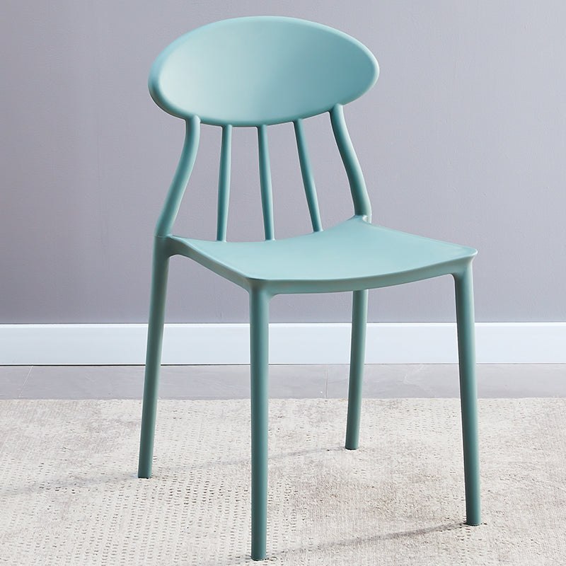 Modern Kitchen Plastic Dining Chairs Open Back Dining Side Armless Chairs Light Blue 1 Piece Clearhalo ' kitchen&dining_furn' 'Dining Chairs' 'Dining Tables & Seating' 'dining_chair' 'furn' 'furn_dining_chair' 'Furniture' 'furniture_dining_chair' 'Kitchen & Dining Furniture' 'kitchen' 3853715