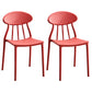 Modern Kitchen Plastic Dining Chairs Open Back Dining Side Armless Chairs Red 2 Piece Set Clearhalo ' kitchen&dining_furn' 'Dining Chairs' 'Dining Tables & Seating' 'dining_chair' 'furn' 'furn_dining_chair' 'Furniture' 'furniture_dining_chair' 'Kitchen & Dining Furniture' 'kitchen' 3853724