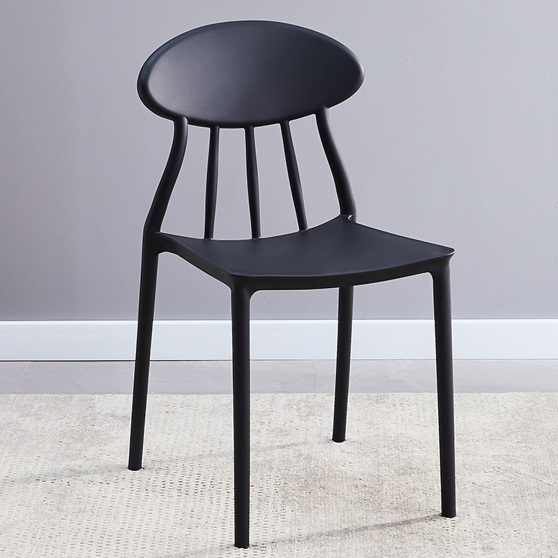 Modern Kitchen Plastic Dining Chairs Open Back Dining Side Armless Chairs Black 1 Piece Clearhalo ' kitchen&dining_furn' 'Dining Chairs' 'Dining Tables & Seating' 'dining_chair' 'furn' 'furn_dining_chair' 'Furniture' 'furniture_dining_chair' 'Kitchen & Dining Furniture' 'kitchen' 3853726