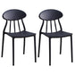 Modern Kitchen Plastic Dining Chairs Open Back Dining Side Armless Chairs Black 2 Piece Set Clearhalo ' kitchen&dining_furn' 'Dining Chairs' 'Dining Tables & Seating' 'dining_chair' 'furn' 'furn_dining_chair' 'Furniture' 'furniture_dining_chair' 'Kitchen & Dining Furniture' 'kitchen' 3853727