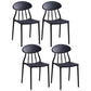 Modern Kitchen Plastic Dining Chairs Open Back Dining Side Armless Chairs Black 4 Piece Set Clearhalo ' kitchen&dining_furn' 'Dining Chairs' 'Dining Tables & Seating' 'dining_chair' 'furn' 'furn_dining_chair' 'Furniture' 'furniture_dining_chair' 'Kitchen & Dining Furniture' 'kitchen' 3853728