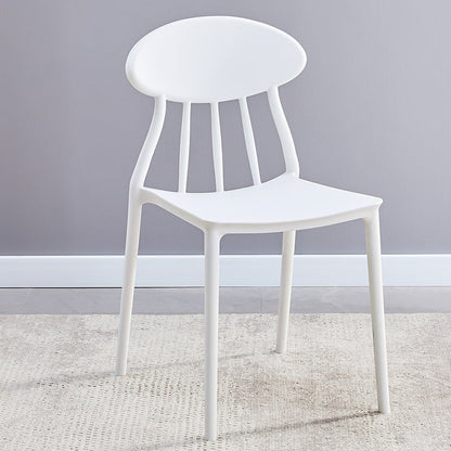 Modern Kitchen Plastic Dining Chairs Open Back Dining Side Armless Chairs White 1 Piece Clearhalo ' kitchen&dining_furn' 'Dining Chairs' 'Dining Tables & Seating' 'dining_chair' 'furn' 'furn_dining_chair' 'Furniture' 'furniture_dining_chair' 'Kitchen & Dining Furniture' 'kitchen' 3853729