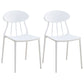 Modern Kitchen Plastic Dining Chairs Open Back Dining Side Armless Chairs White 2 Piece Set Clearhalo ' kitchen&dining_furn' 'Dining Chairs' 'Dining Tables & Seating' 'dining_chair' 'furn' 'furn_dining_chair' 'Furniture' 'furniture_dining_chair' 'Kitchen & Dining Furniture' 'kitchen' 3853730