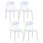 Modern Kitchen Plastic Dining Chairs Open Back Dining Side Armless Chairs White 4 Piece Set Clearhalo ' kitchen&dining_furn' 'Dining Chairs' 'Dining Tables & Seating' 'dining_chair' 'furn' 'furn_dining_chair' 'Furniture' 'furniture_dining_chair' 'Kitchen & Dining Furniture' 'kitchen' 3853731