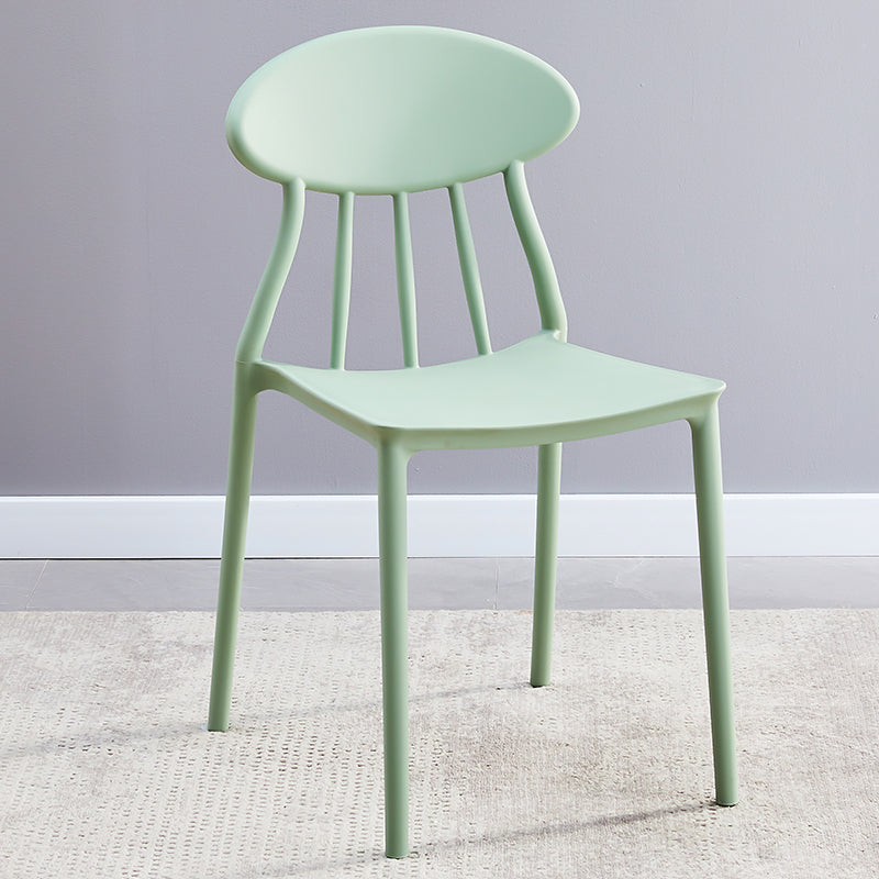 Modern Kitchen Plastic Dining Chairs Open Back Dining Side Armless Chairs Light Green 1 Piece Clearhalo ' kitchen&dining_furn' 'Dining Chairs' 'Dining Tables & Seating' 'dining_chair' 'furn' 'furn_dining_chair' 'Furniture' 'furniture_dining_chair' 'Kitchen & Dining Furniture' 'kitchen' 3853732
