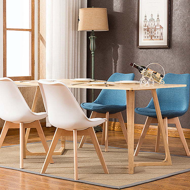 Contemporary Style Dining Room Chairs Solid Armless Chairs with Wooden Legs Clearhalo ' kitchen&dining_furn' 'Dining Chairs' 'Dining Tables & Seating' 'dining_chair' 'Furniture' 'furniture_dining_chair' 'Kitchen & Dining Furniture' 'kitchen' 3853769