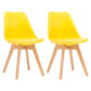 Contemporary Style Dining Room Chairs Solid Armless Chairs with Wooden Legs Yellow Set of 2 Clearhalo ' kitchen&dining_furn' 'Dining Chairs' 'Dining Tables & Seating' 'dining_chair' 'Furniture' 'furniture_dining_chair' 'Kitchen & Dining Furniture' 'kitchen' 3853770