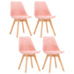 Contemporary Style Dining Room Chairs Solid Armless Chairs with Wooden Legs Pink Set of 4 Clearhalo ' kitchen&dining_furn' 'Dining Chairs' 'Dining Tables & Seating' 'dining_chair' 'Furniture' 'furniture_dining_chair' 'Kitchen & Dining Furniture' 'kitchen' 3853777