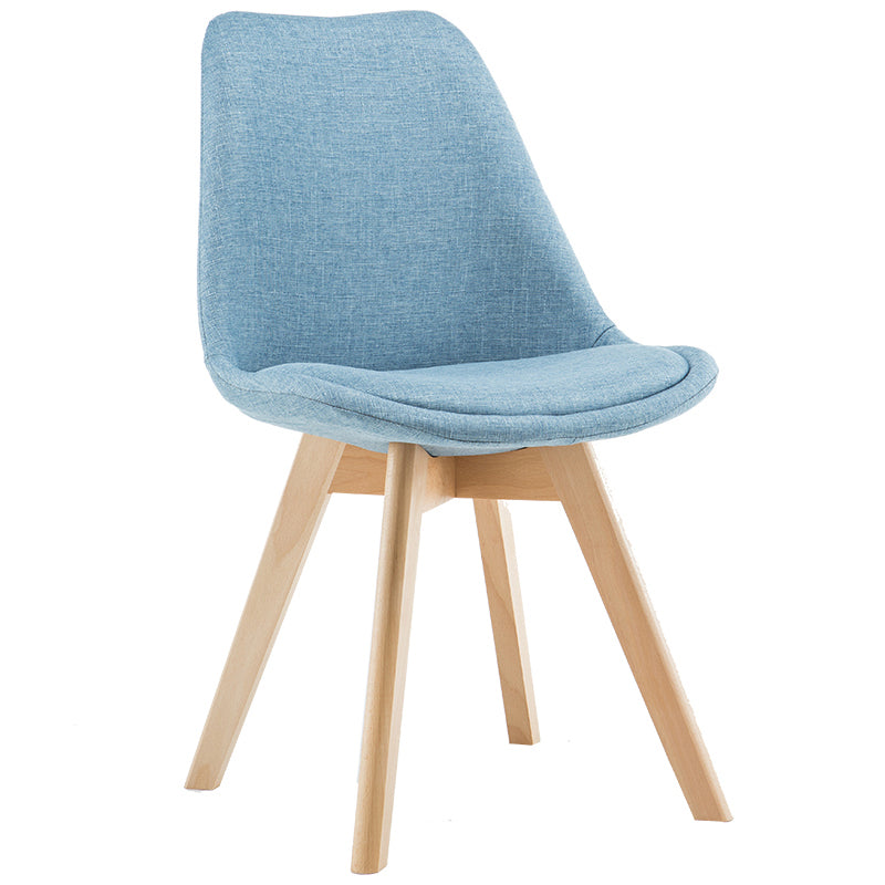 Contemporary Style Dining Room Chairs Solid Armless Chairs with Wooden Legs Light Blue 1 Piece Clearhalo ' kitchen&dining_furn' 'Dining Chairs' 'Dining Tables & Seating' 'dining_chair' 'Furniture' 'furniture_dining_chair' 'Kitchen & Dining Furniture' 'kitchen' 3853781