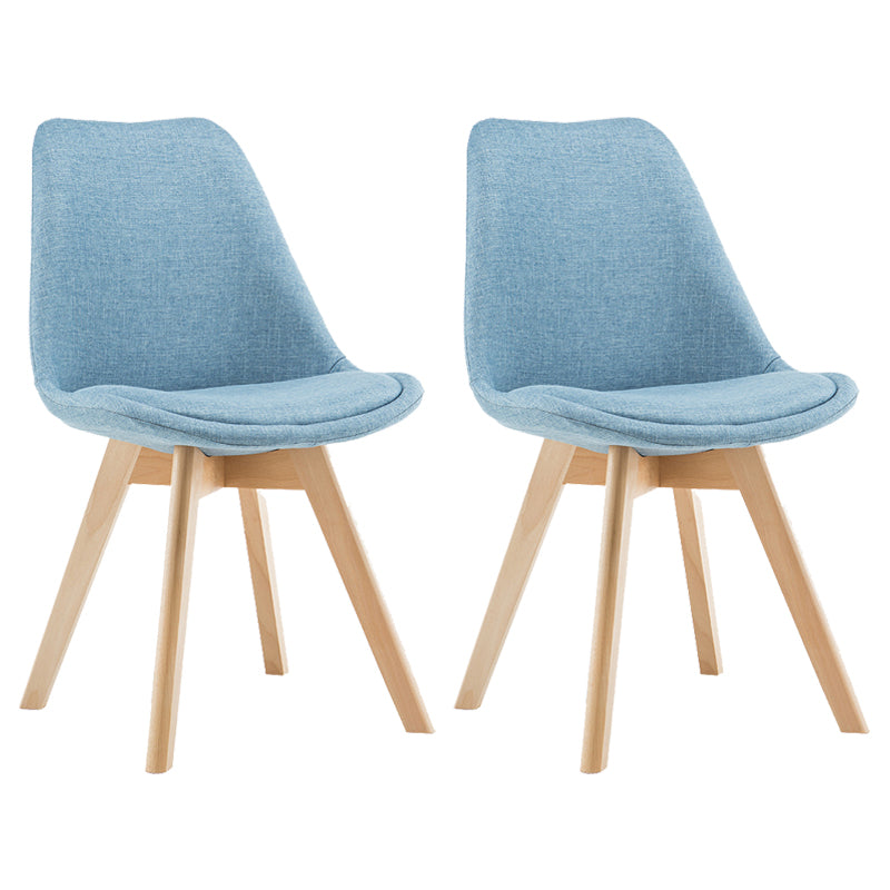 Contemporary Style Dining Room Chairs Solid Armless Chairs with Wooden Legs Light Blue Set of 2 Clearhalo ' kitchen&dining_furn' 'Dining Chairs' 'Dining Tables & Seating' 'dining_chair' 'Furniture' 'furniture_dining_chair' 'Kitchen & Dining Furniture' 'kitchen' 3853782
