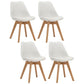 Contemporary Style Dining Room Chairs Solid Armless Chairs with Wooden Legs White Set of 4 Clearhalo ' kitchen&dining_furn' 'Dining Chairs' 'Dining Tables & Seating' 'dining_chair' 'Furniture' 'furniture_dining_chair' 'Kitchen & Dining Furniture' 'kitchen' 3853789