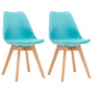 Contemporary Style Dining Room Chairs Solid Armless Chairs with Wooden Legs Blue Set of 2 Clearhalo ' kitchen&dining_furn' 'Dining Chairs' 'Dining Tables & Seating' 'dining_chair' 'Furniture' 'furniture_dining_chair' 'Kitchen & Dining Furniture' 'kitchen' 3853791