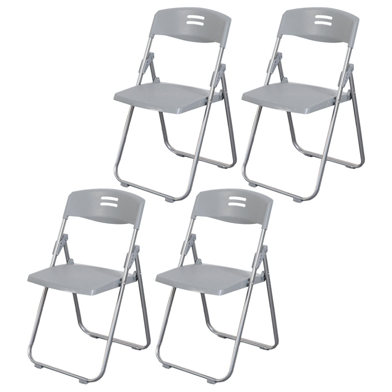 Contemporary Metal Plastic Home Side Chair Armless Open Back Dining Side Chair Grey 4 Piece Set Clearhalo ' kitchen&dining_furn' 'Dining Chairs' 'Dining Tables & Seating' 'dining_chair' 'furn' 'furn_dining_chair' 'Furniture' 'furniture_dining_chair' 'Kitchen & Dining Furniture' 'kitchen' 3853800