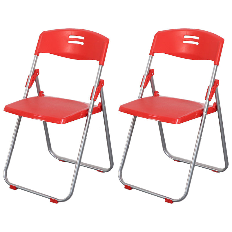 Contemporary Metal Plastic Home Side Chair Armless Open Back Dining Side Chair Red 2 Piece Set Clearhalo ' kitchen&dining_furn' 'Dining Chairs' 'Dining Tables & Seating' 'dining_chair' 'furn' 'furn_dining_chair' 'Furniture' 'furniture_dining_chair' 'Kitchen & Dining Furniture' 'kitchen' 3853804