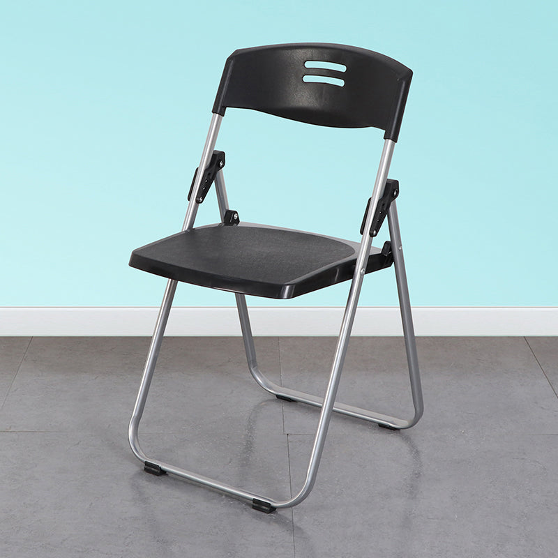 Contemporary Metal Plastic Home Side Chair Armless Open Back Dining Side Chair Black-Silver 1 Piece Clearhalo ' kitchen&dining_furn' 'Dining Chairs' 'Dining Tables & Seating' 'dining_chair' 'furn' 'furn_dining_chair' 'Furniture' 'furniture_dining_chair' 'Kitchen & Dining Furniture' 'kitchen' 3853808