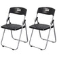 Contemporary Metal Plastic Home Side Chair Armless Open Back Dining Side Chair Black-Silver 2 Piece Set Clearhalo ' kitchen&dining_furn' 'Dining Chairs' 'Dining Tables & Seating' 'dining_chair' 'furn' 'furn_dining_chair' 'Furniture' 'furniture_dining_chair' 'Kitchen & Dining Furniture' 'kitchen' 3853809