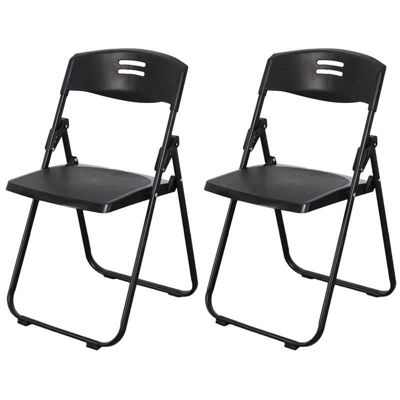 Contemporary Metal Plastic Home Side Chair Armless Open Back Dining Side Chair Black 2 Piece Set Clearhalo ' kitchen&dining_furn' 'Dining Chairs' 'Dining Tables & Seating' 'dining_chair' 'furn' 'furn_dining_chair' 'Furniture' 'furniture_dining_chair' 'Kitchen & Dining Furniture' 'kitchen' 3853812