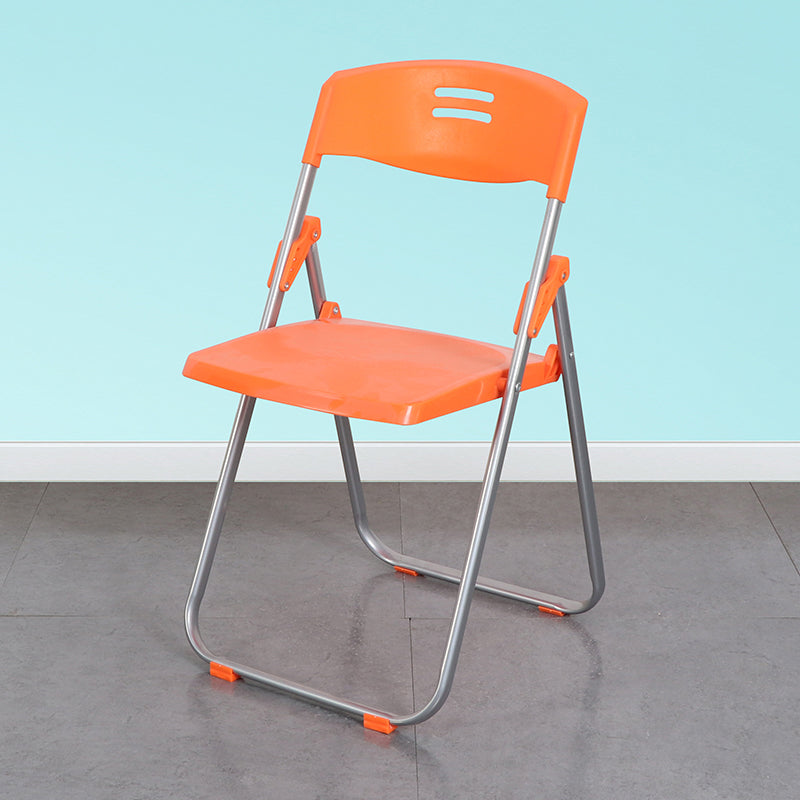 Contemporary Metal Plastic Home Side Chair Armless Open Back Dining Side Chair Orange 1 Piece Clearhalo ' kitchen&dining_furn' 'Dining Chairs' 'Dining Tables & Seating' 'dining_chair' 'furn' 'furn_dining_chair' 'Furniture' 'furniture_dining_chair' 'Kitchen & Dining Furniture' 'kitchen' 3853814